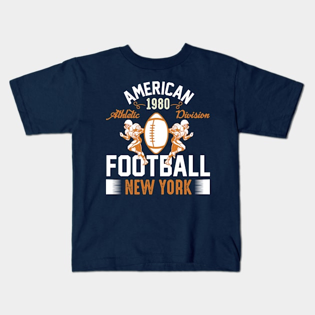 American 1980 Athletic Division Football New York Kids T-Shirt by monstercute